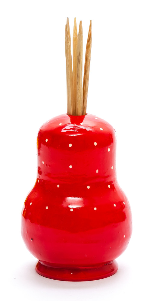 60 mm Wooden Toothpick in hand painted Matryoshka Holder (by Skazka)