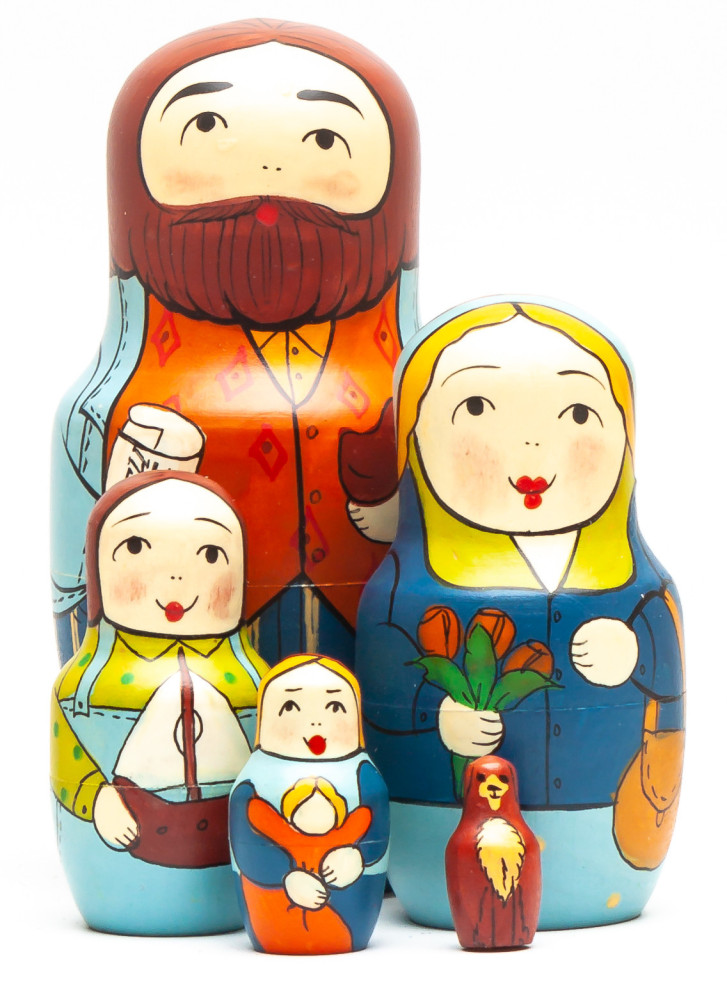 Shop Exclusive Nesting Dolls 110 mm Family on the Weekend Walk hand painted Traditional Russian Wooden Matryoshka doll 5 pcs (by Sergey Malyutin) online at Skazka.site | Eligible for fast shipping and free returns. 110 mm Family on the Weekend Walk hand painted Traditional Russian Wooden Matryoshka doll 5 pcs (by Sergey Malyutin)