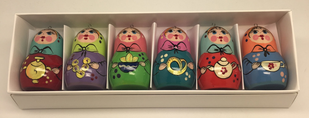 Matryoshka with Russian Traditions Christmas Ornaments