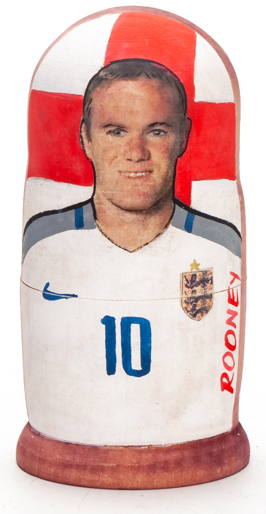 100mm Wayne Rooney from England  Hand Painted Matryoshka Doll 5 pcs (by Konstantin Studio)