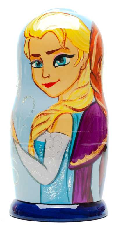 180mm Frozen Heart Hand Painted Matryoshka Doll 5 pcs (by Konstantin Studio)