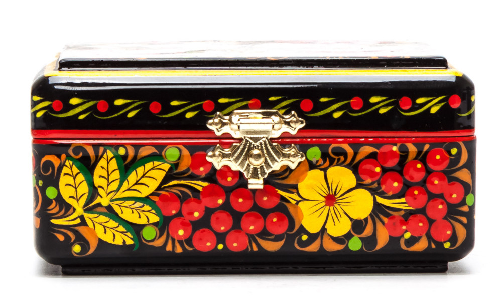 90x70 mm Khokhloma Painting Jewellery Wooden Box