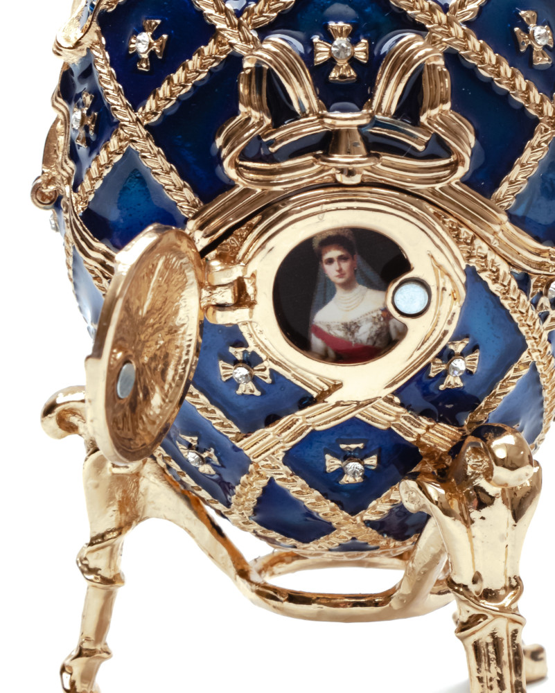 90 mm The Cross of Snt George with Portrait of Tsar Nicholas II of Russia Easter Egg
