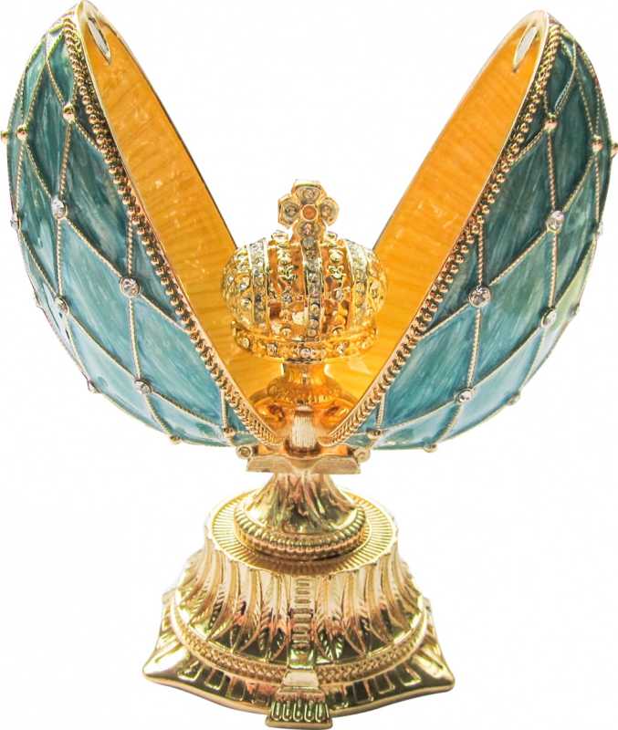 Яйцо "Двойное сетка с короной" средн.11.5 цв.голубой