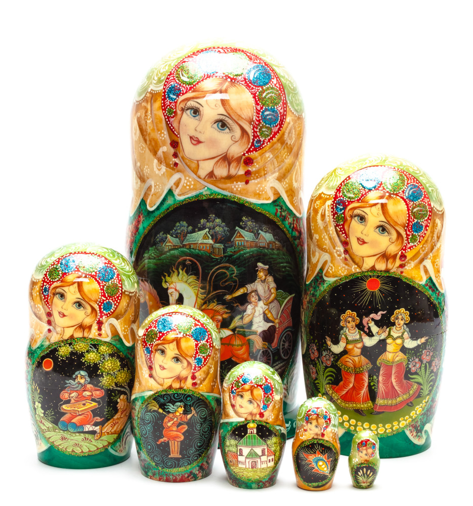 Shop Exclusive Nesting Dolls 220 mm Russian Troika handpainted Wooden Matryoshka Doll 7 pcs (by Sheherazade) online at Skazka.site | Eligible for fast shipping and free returns. 220 mm Russian Troika handpainted Wooden Matryoshka Doll 7 pcs (by Sheherazade)