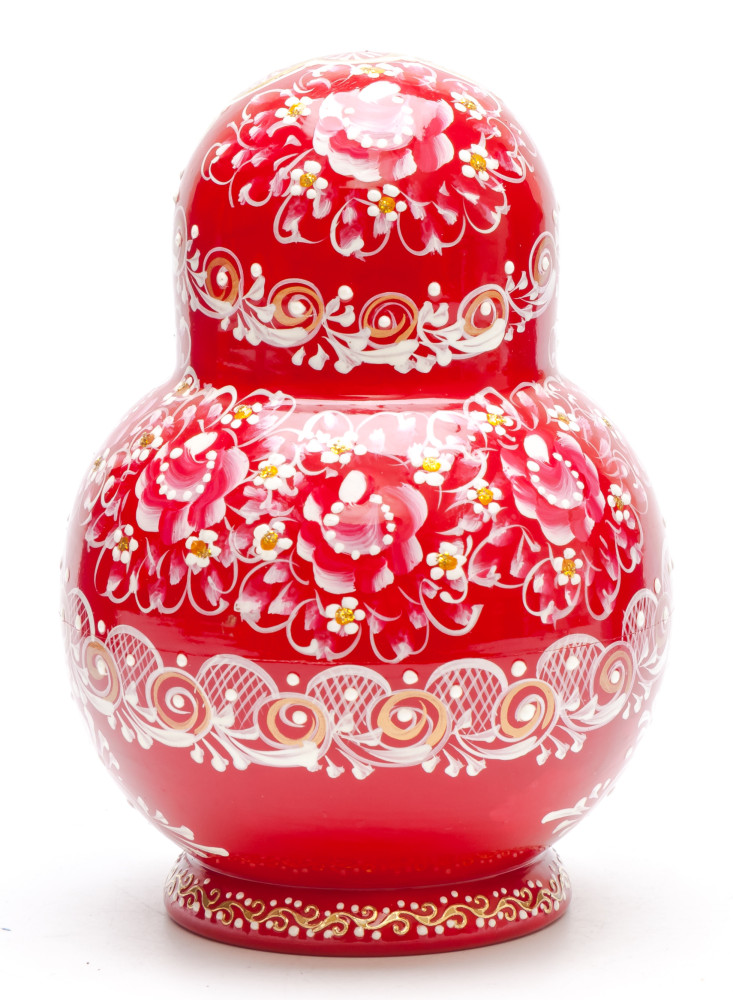 140 mm Russian Patterns hand painted wooden Matryoshka doll 10 pcs (by Elena Kudryashova)
