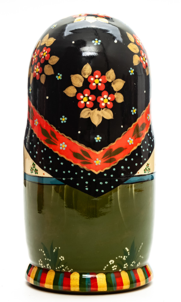 160 mm Maiden with Bread and Salt hand painted wooden Matryoshka doll 5 pcs (by A Studio)