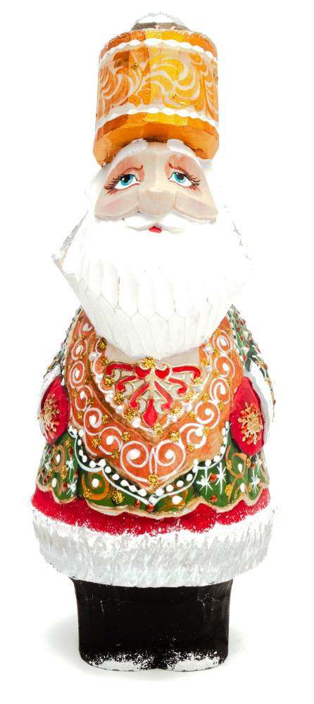 160 mm Santa Claus with a Staff And a Bag with Gifts (by Igor Carved Wooden Figures Studio)