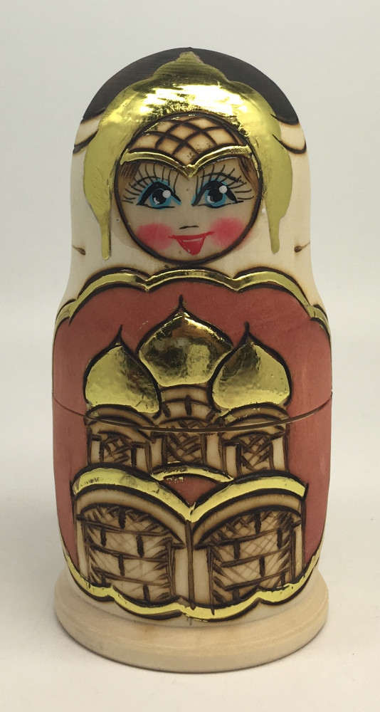Burnt Wood Matryoshka Doll 5pcs 