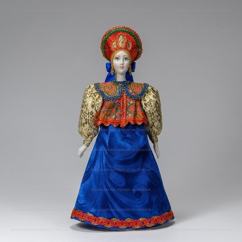 Russian Beauty hand made Porcelain Doll in Kokoshnik - 11 Inches (by Le Russe)