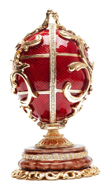 130 mm Double Ornament Red Easter Egg with the Basket