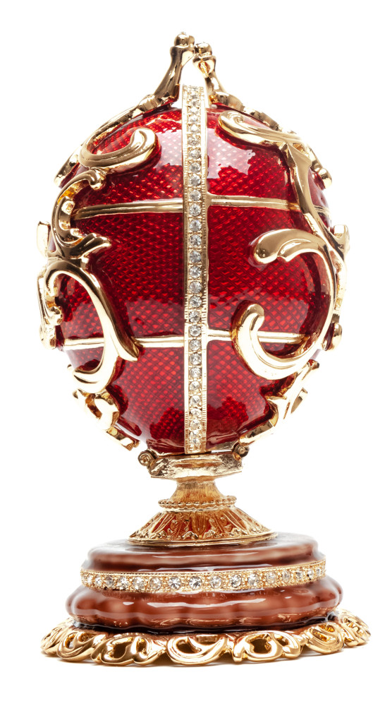 130 mm Double Ornament Red Easter Egg with the Basket