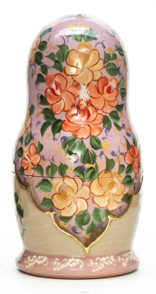  130 mm Princess Smile hand painted on wooden Matryoshka doll 5 pcs (by A Studio)