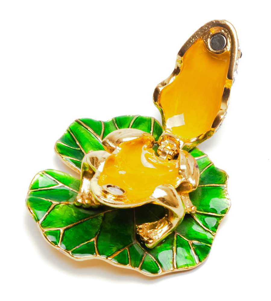30 mm Frog on a Water Lily Jewellery Box