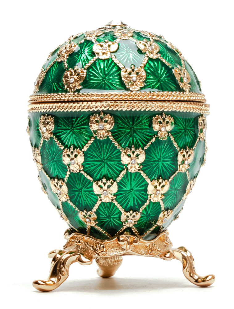 80 mm Clock and Green Imperial Coronation Music Easter Egg