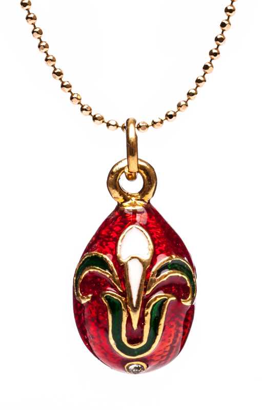 Lily Red Egg Pendant