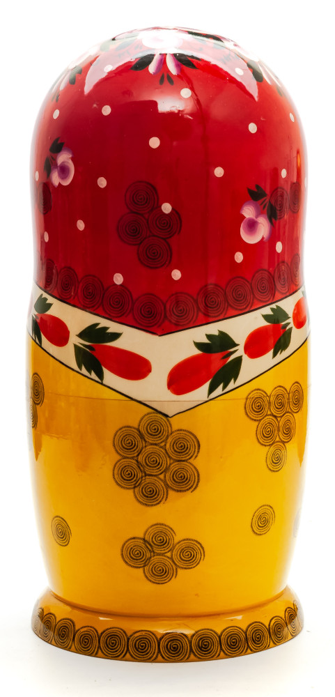 320 mm Red Head Semenovskaya handpainted wooden Matryoshka Doll 15 pcs (by Ivan Studio)