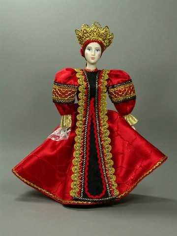 Russian Beauty hand made Porcelain Doll in a Red Dress - 11 Inches (by Le Russe)