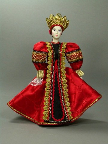 Russian Beauty hand made Porcelain Doll in a Red Dress - 11 Inches (by Le Russe)