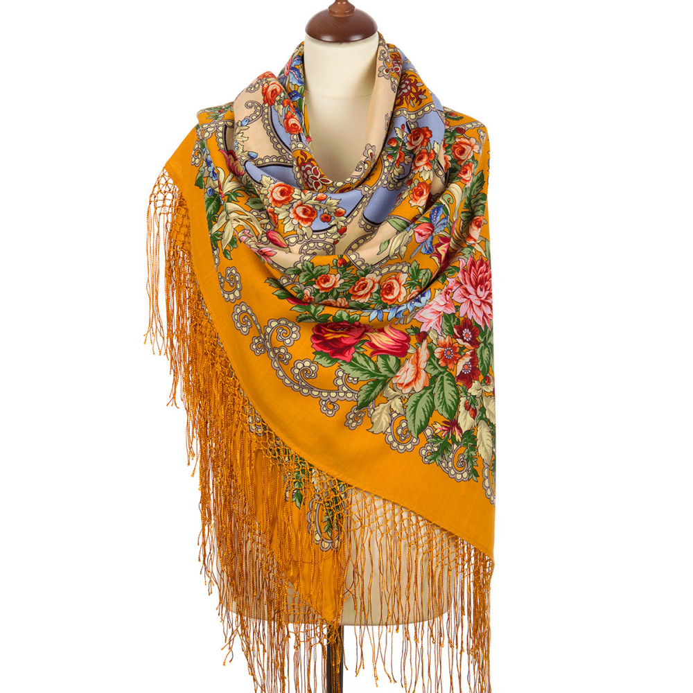 Shop Thick Woolen Fabric Shawls with Silk Fringe 148x148 cm Шаль «Цыганка Аза» online at Skazka.site | Eligible for fast shipping and free returns. Шаль «Цыганка Аза»