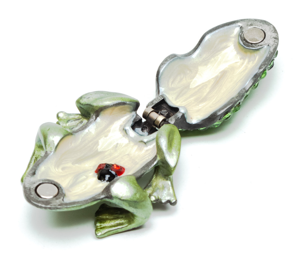 20 mm Frog with the Rhinestones Green Jewellery Box