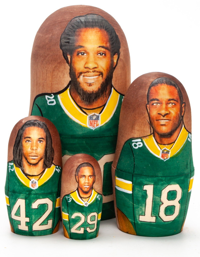 100mm Alex Green Hand Painted Matryoshka Doll 5 pcs (by Konstantin Studio)