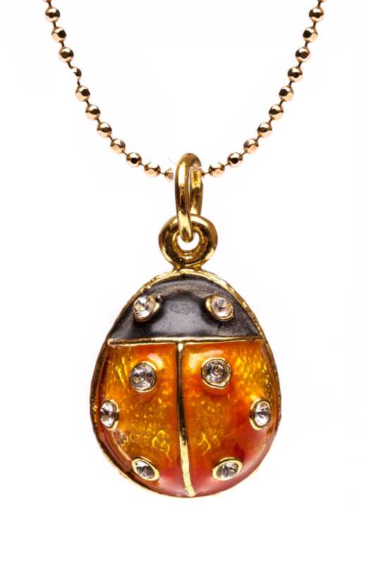  Ladybug Orange Egg Pendant