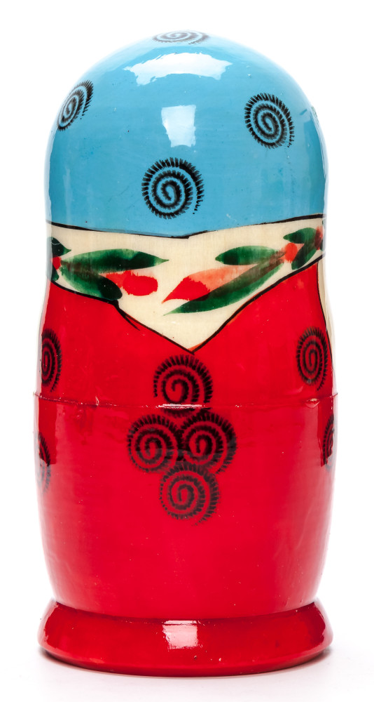 105 mm Blue Head Semenovskaya handpainted wooden Matryoshka Doll 5 pcs (by Ivan Studio)