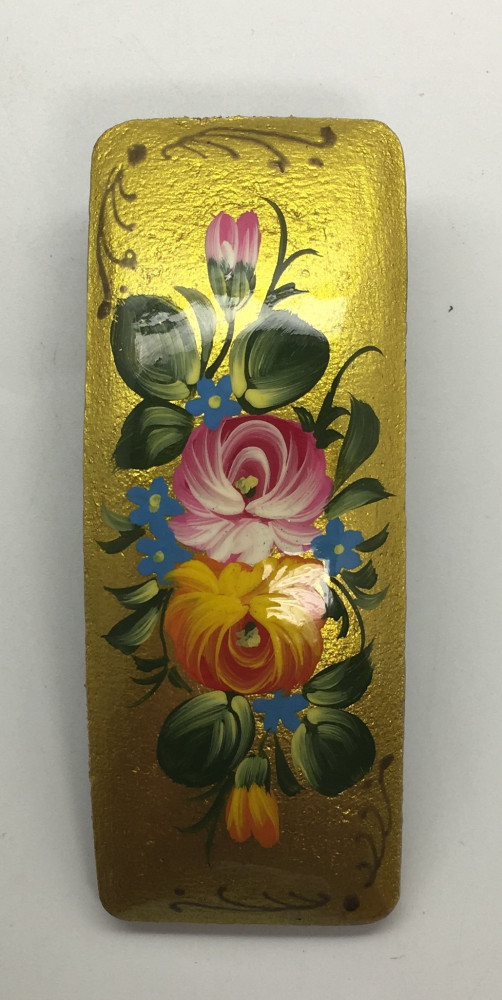 U M Zhostovo Hand Painted Hair Clips