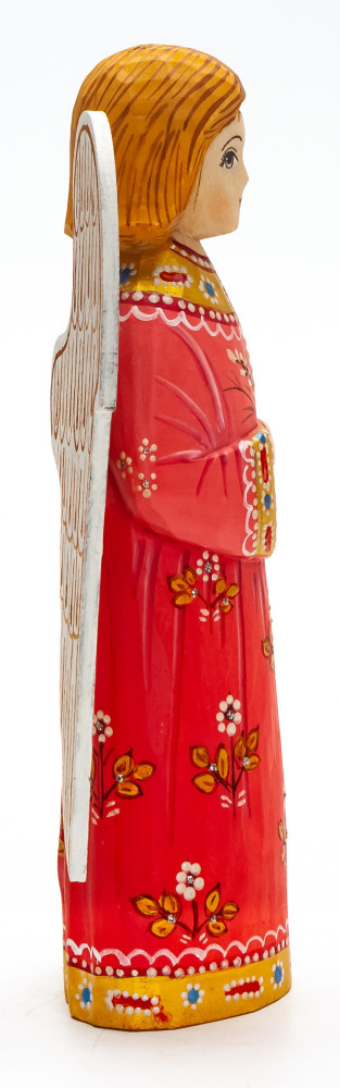 150 mm Angel with Wings hand painted wooden figurine