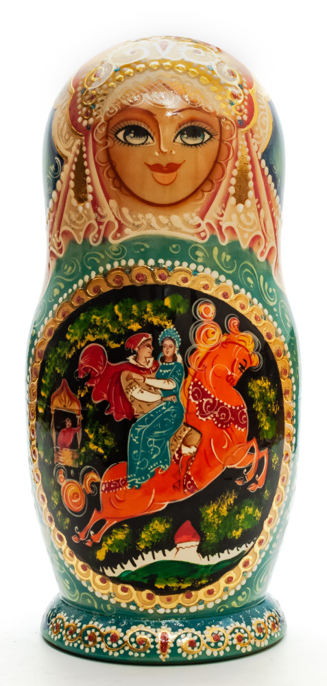 Shop Exclusive Nesting Dolls 260mm The Tale of Tsar Saltan hand painted Matryoshka round Doll 7pcs (by Golden Cockerel) online at Skazka.site | Eligible for fast shipping and free returns. 260mm The Tale of Tsar Saltan hand painted Matryoshka round Doll 7pcs (by Golden Cockerel)