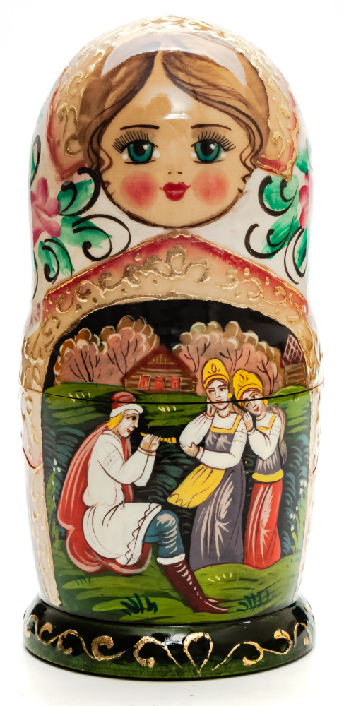 Shop Exclusive Nesting Dolls 180mm Russian Fairytrale hand painted Matryoshka round Doll 5pcs (by Skazka) online at Skazka.site | Eligible for fast shipping and free returns. 180mm Russian Fairytrale hand painted Matryoshka round Doll 5pcs (by Skazka)