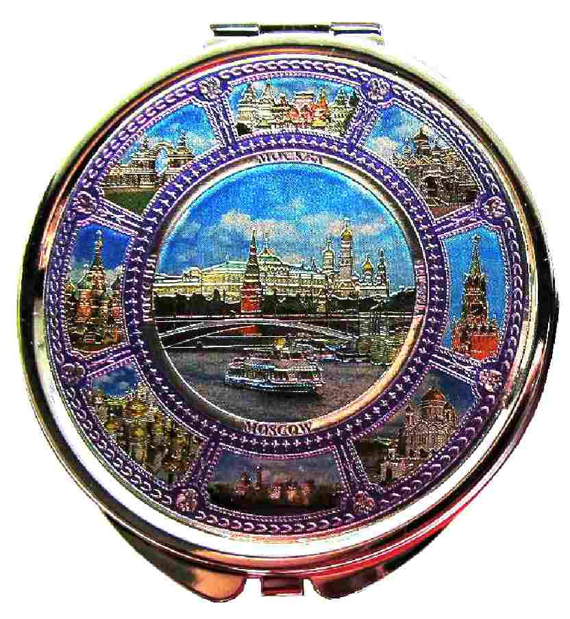 Зеркало "Москва" с фольгированной вставкой, диаметр 7 см
