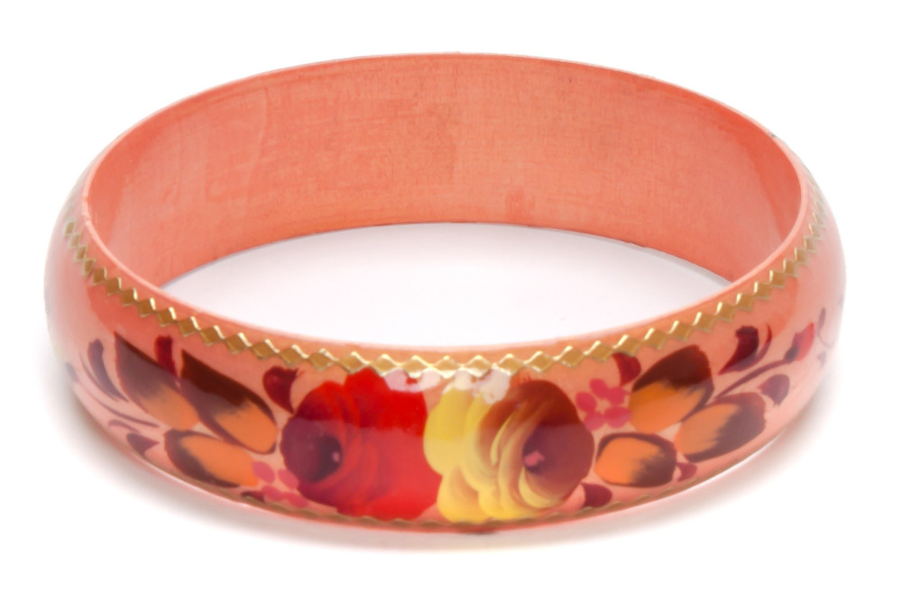 80x20 mm Zhostovo Hand Painted Bracelet (by Lada Workshop)