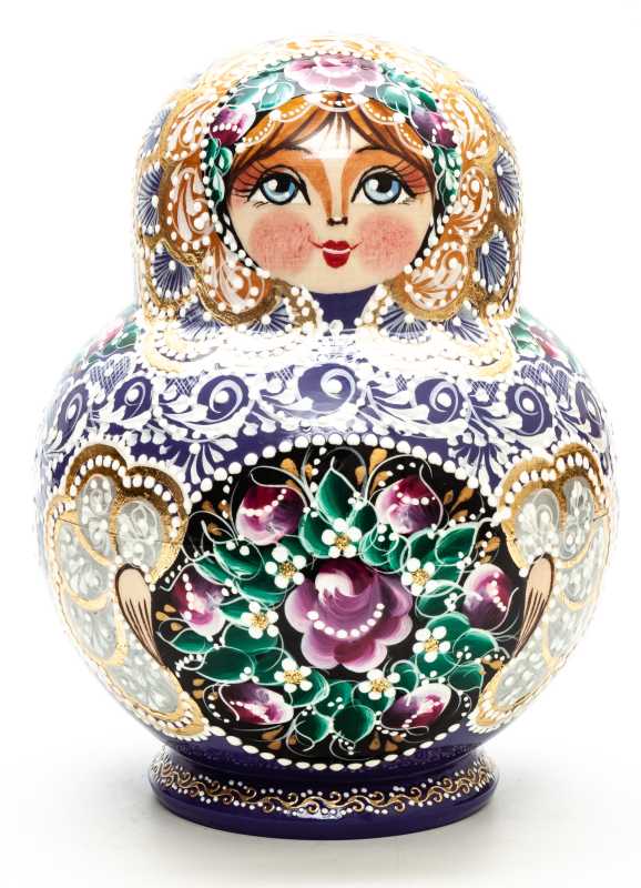 170 mm Russian Patterns hand painted Matryoshka Doll 15 pcs (by Elena Kudryashova)