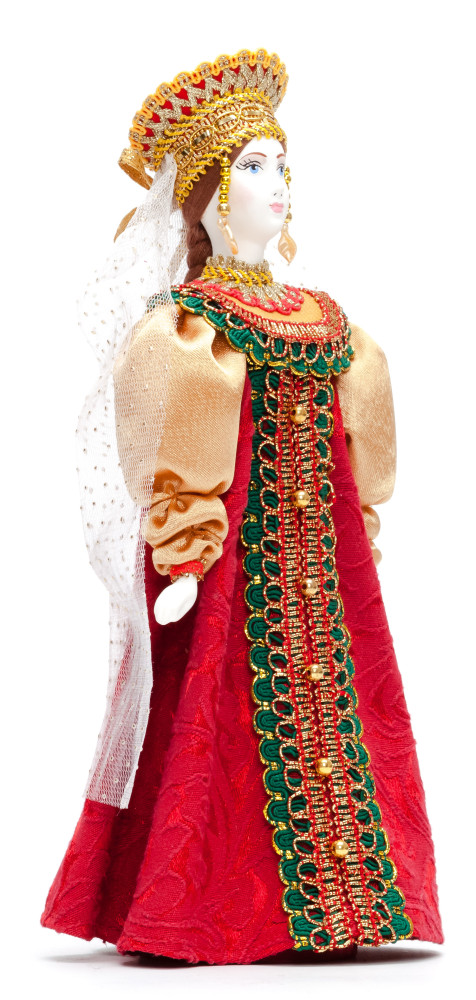 Russian Beauty hand made Porcelain Doll in Kokoshnik - 11 Inches (by Le Russe)