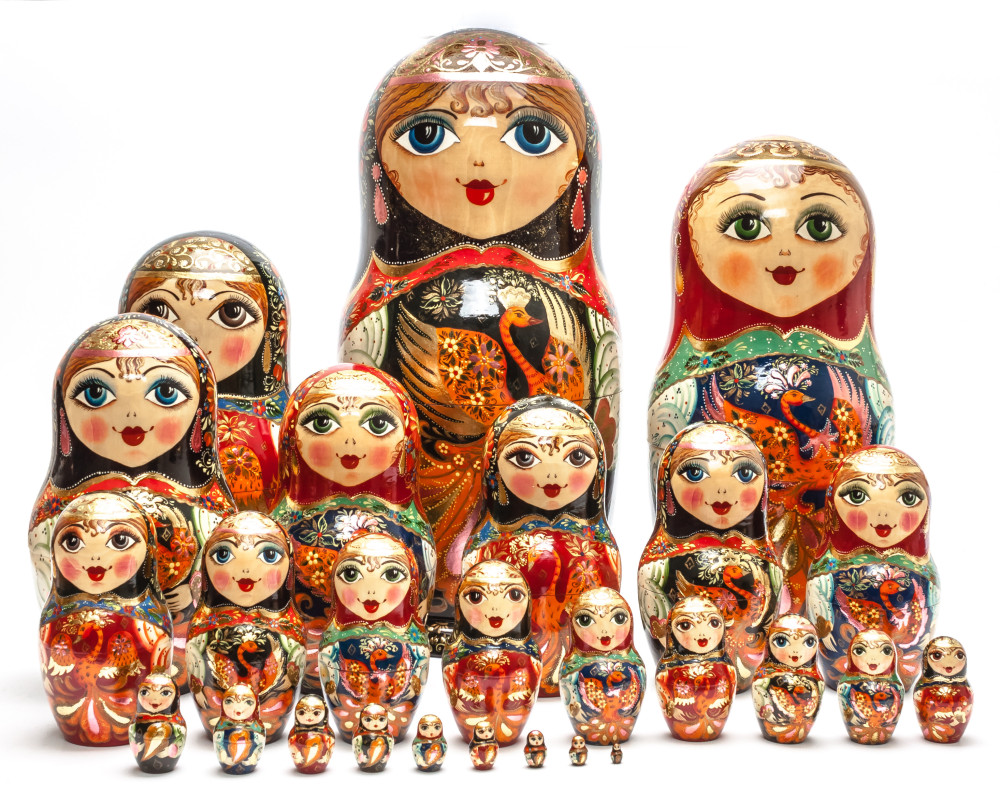 Shop Exclusive Nesting Dolls 410 mm The Firebird hand painted on Wooden Matryoshka doll 27 pcs (by Valeria Crafts) online at Skazka.site | Eligible for fast shipping and free returns. 410 mm The Firebird hand painted on Wooden Matryoshka doll 27 pcs (by Valeria Crafts)