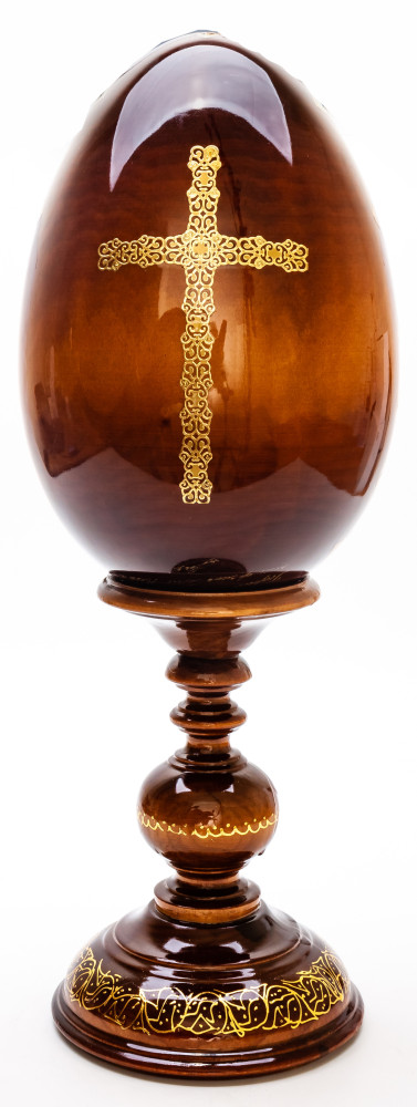 420 mm Saint George hand painted on wooden egg (by Hamlet Crafts)