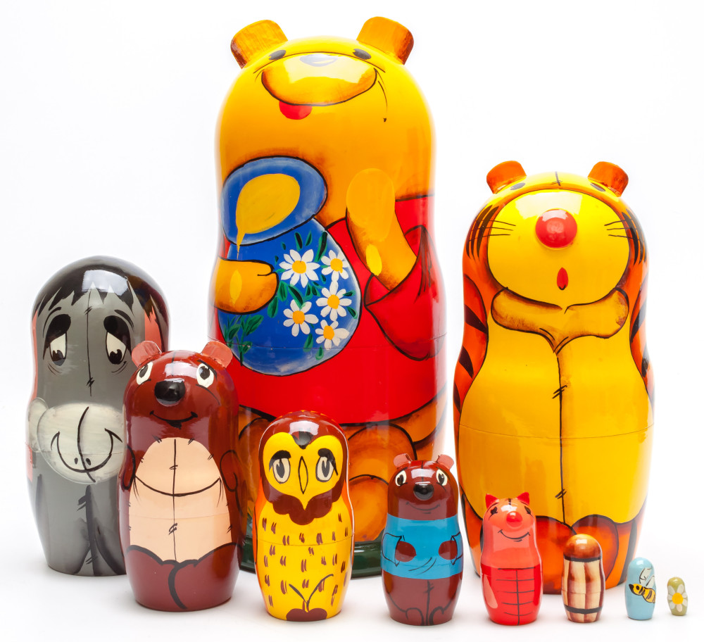 Shop Cartoon Nesting Dolls Winnie the Pooh hand painted wooden Matryoshka Doll 10pcs online at Skazka.site | Eligible for fast shipping and free returns. Winnie the Pooh hand painted wooden Matryoshka Doll 10pcs