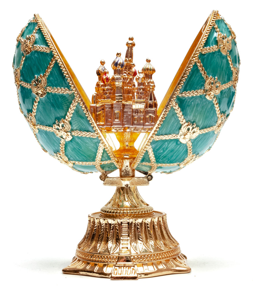 115 mm The Saint Basil Cathedral Easter Egg with the Figure inside