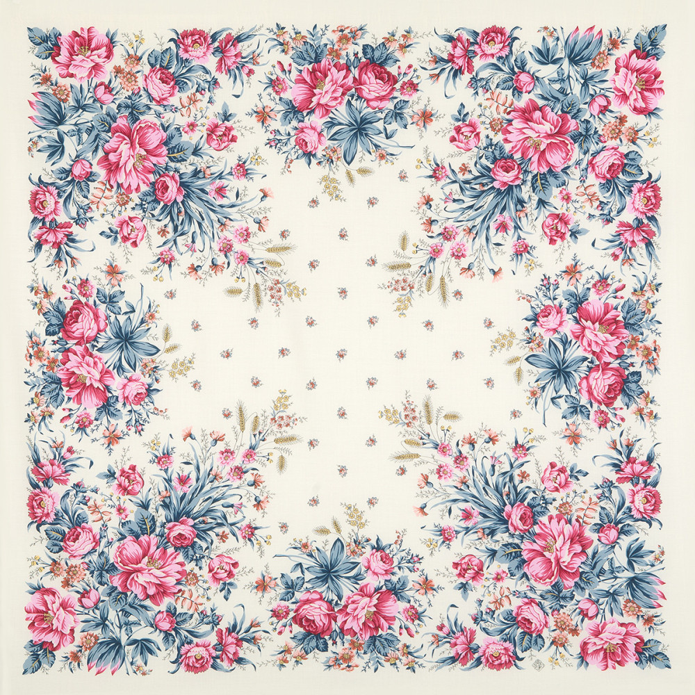 Shop Double-Thread Woolen Yarn Scarves with Silk Fringe 135x135 cm Платок «Утренний сад» online at Skazka.site | Eligible for fast shipping and free returns. Платок «Утренний сад»