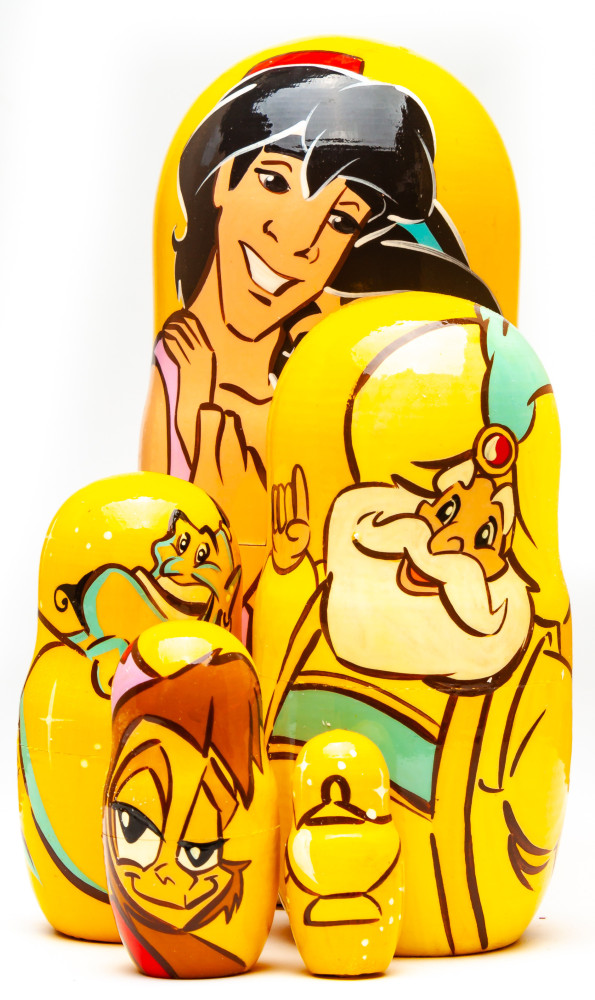 180mm Aladdin Hand Painted Matryoshka Doll 5 pcs (by Konstantin Studio)