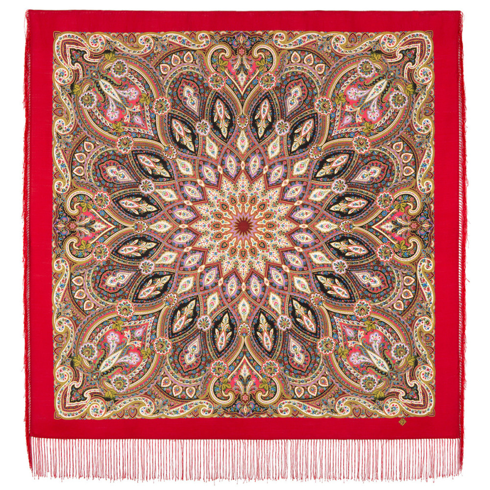 Shop Woolen Scarves with Silk Fringe 125x125 cm Платок «Золотая клетка» online at Skazka.site | Eligible for fast shipping and free returns. Платок «Золотая клетка»