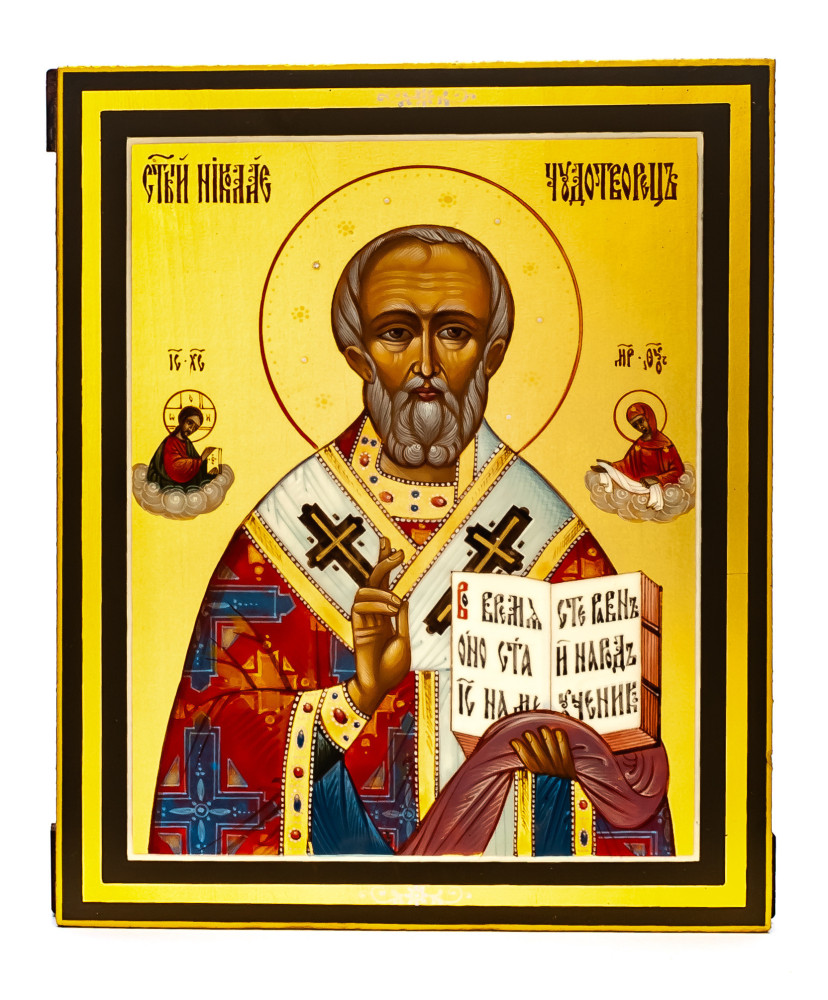 150x180mm Saint Nisholas handpainted wooden Icon (by Galina Studio)