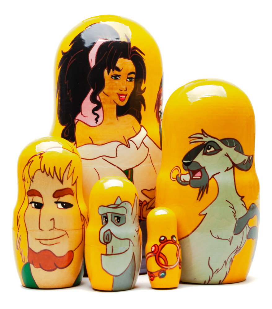 180mm The Hunchback of Notre Dame Hand Painted Matryoshka Doll 5 pcs (by Konstantin Studio)