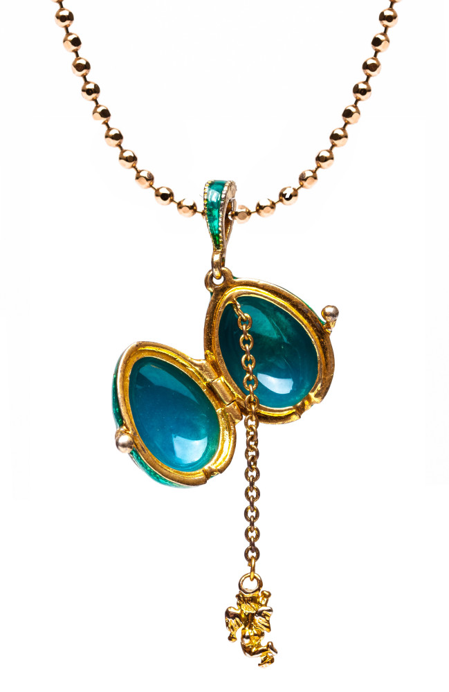 Tullips Opening Green Egg Pendant