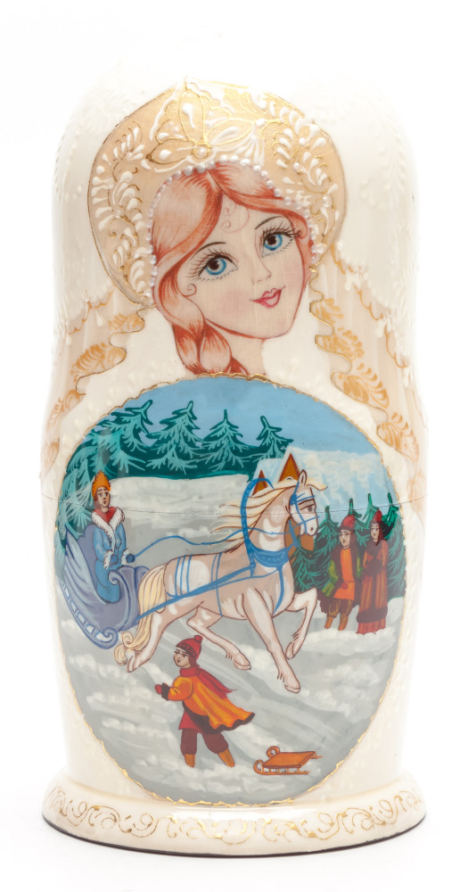 Shop Exclusive Nesting Dolls 220 mm The Snow Queen handpainted Wooden Matryoshka Doll 7 pcs (by Sheherazade) online at Skazka.site | Eligible for fast shipping and free returns. 220 mm The Snow Queen handpainted Wooden Matryoshka Doll 7 pcs (by Sheherazade)