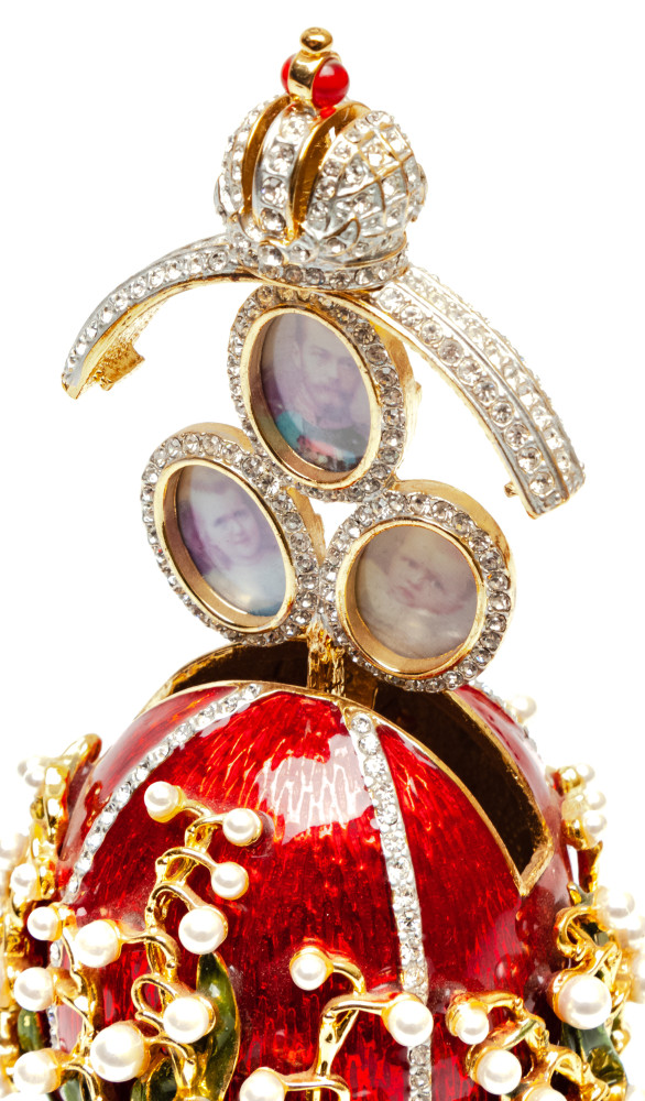 160 mm The Lilies of the Valley Red Easter Egg