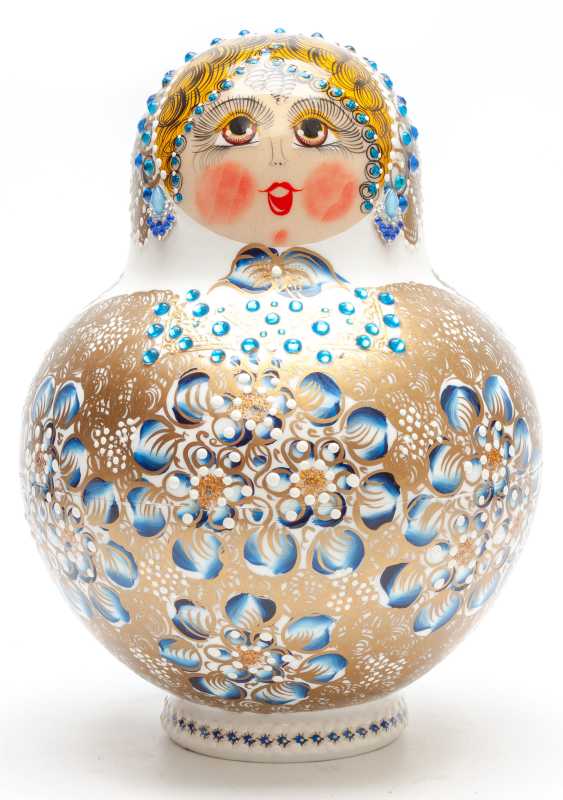 220 mm Russian North Pattern hand painted Wooden Matryoshka Doll 20 inside (by Snezana Studio)
