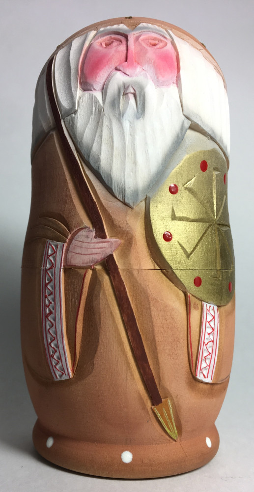 110 mm Apostles and Angel Hand Carved and Painted Matryoshka shape 3 pcs inside (by Sergey Carved Wooden Dolls Studio)